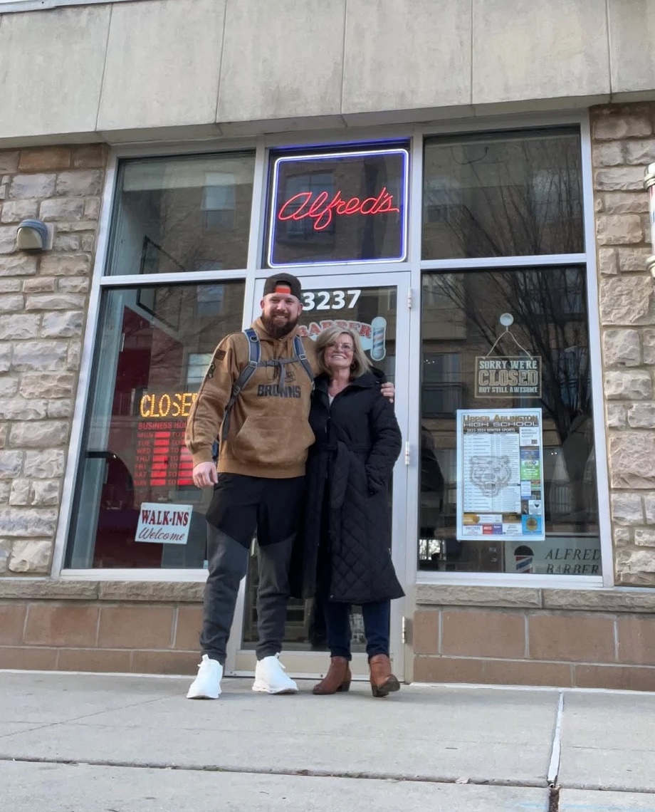 Collin outside the Alfred's storefront on New Year's Day 2024